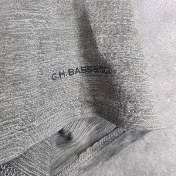 Mens G.H. Bass & Co. Heather Gray Polo Shirt Short Sleeve Polyester Stretch L - Picture 2 of 8
